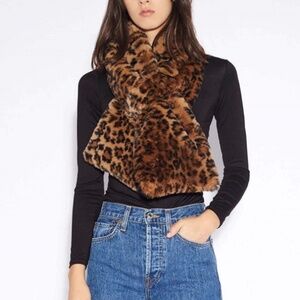 NWT - Apparis Jasper Leopard Plush Faux Fur Scarf, OS